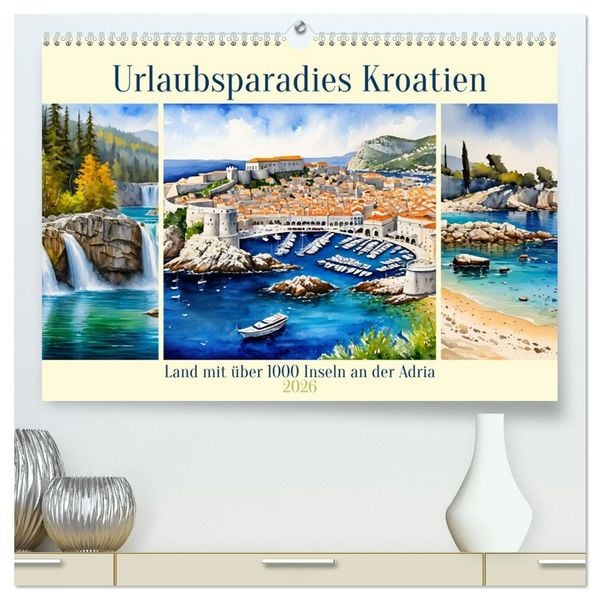 Produktbild: Urlaubsparadies Kroatien (hochwertiger Premium Wandkalender 2026 DIN A2 quer), Kunstdruck in Hochglanz