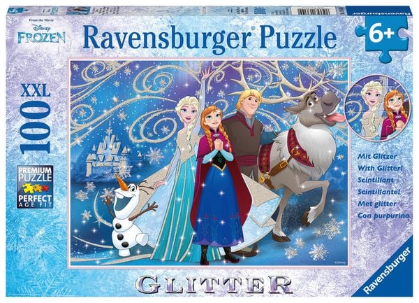 Puzzle Ravensburger Frozen - Glitzernder Schnee 100 Teile XXL Glitzer