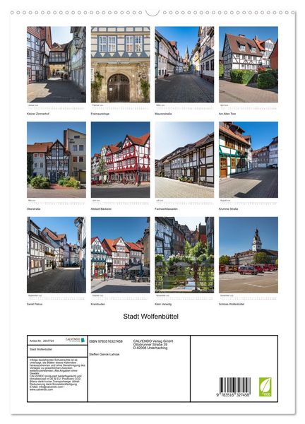 Produktbild: Stadt Wolfenb&uuml;ttel (hochwertiger Premium Wandkalender 2026 DIN A2 hoch), Kunstdruck in Hochglanz