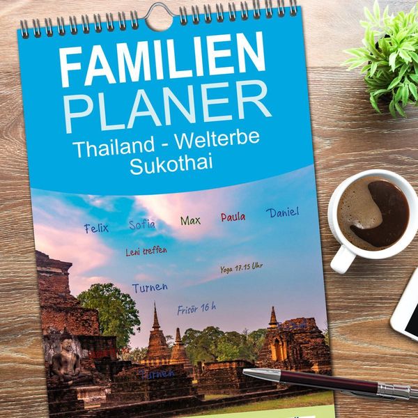 Produktbild: Familienplaner 2026 - Thailand - Welterbe Sukothai mit 5 Spalten (Wandkalender, 21 x 45 cm) CALVENDO