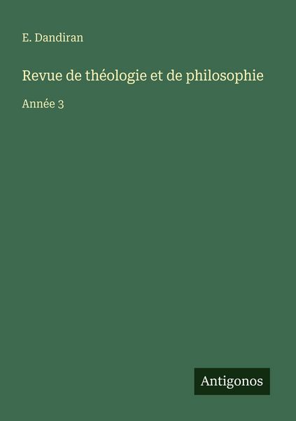 Produktbild: Revue de th&eacute;ologie et de philosophie