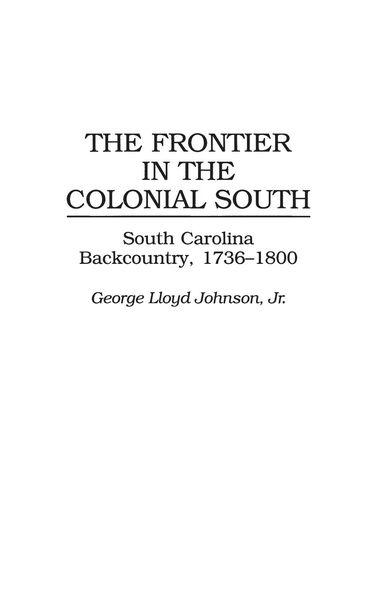Produktbild: The Frontier in the Colonial South