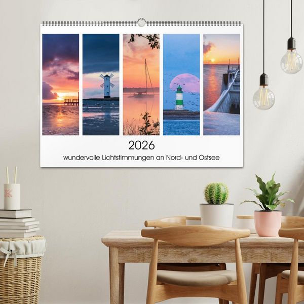 Produktbild: 2026 - wundervolle Lichtstimmungen an Nord- und Ostsee (Wandkalender 2026 DIN A2 quer), CALVENDO Monatskalender