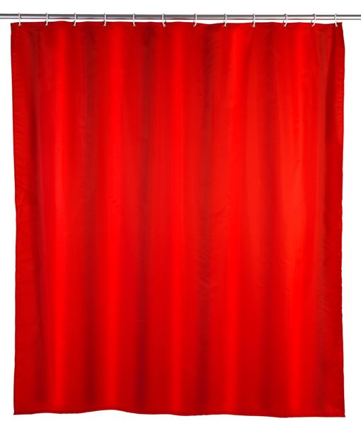 Anti-Schimmel Duschvorhang Uni Red, Textil (Polyester), 180 x 200 cm, waschbar