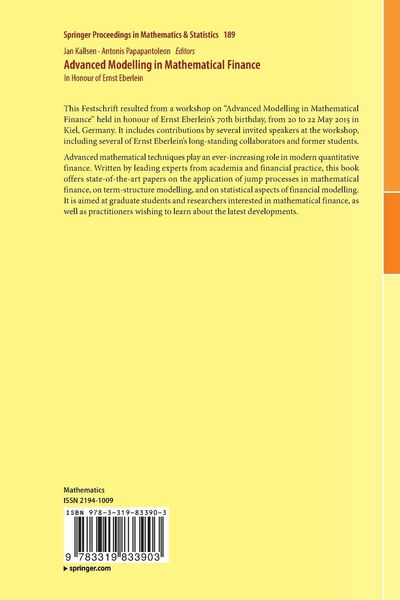 Produktbild: Advanced Modelling in Mathematical Finance