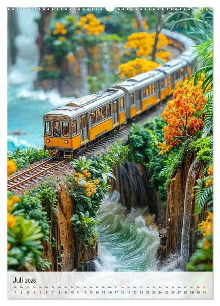 Produktbild: Eisenbahnen - Miniaturbahnen zwischen Fantasie und Fernweh (hochwertiger Premium Wandkalender 2026 DIN A2 hoch), Kunstdruck in Hochglanz