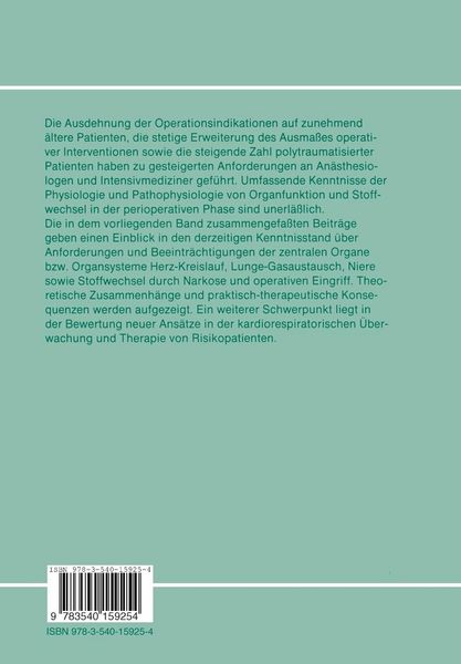 Produktbild: Organfunktion und Stoffwechsel in der perioperativen Phase