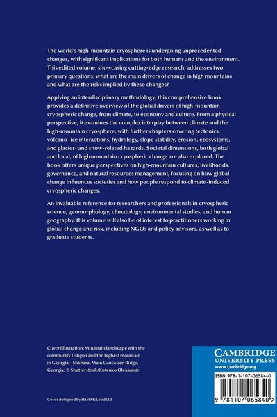 Produktbild: The High-Mountain Cryosphere