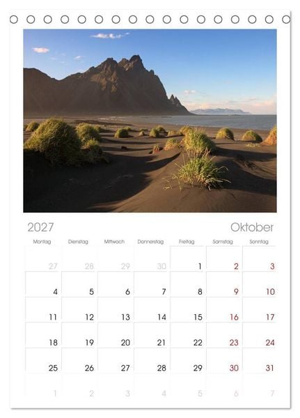 Produktbild: Tischplaner 2027 - Island - Iceland (A5 Tischkalender zum Aufstellen) CALVENDO