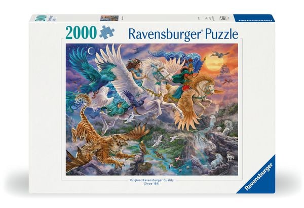 Produktbild: Erwachsenenpuzzle 2000 Teile - Auf dem Pegasus durch die L&uuml;fte
