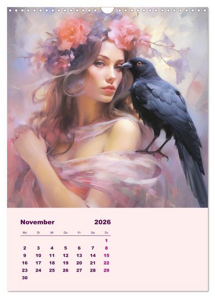 Produktbild: Elfen mit Krafttieren. Zauberhafte Lichtwesen (Wandkalender 2026 DIN A3 hoch), CALVENDO Monatskalender