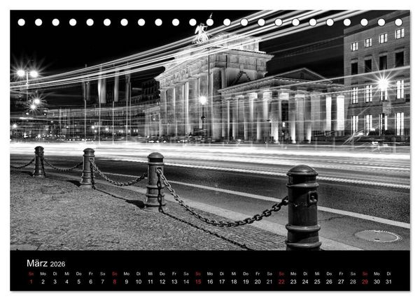 Produktbild: Berlin Monochrome (Tischkalender 2026 DIN A5 quer), CALVENDO Monatskalender