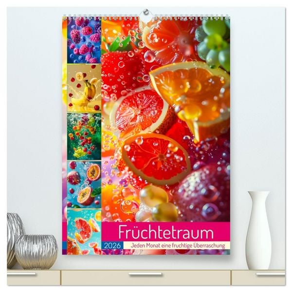 Früchtetraum - Jeden Monat eine fruchtige Überraschung (hochwertiger Premium Wandkalender 2026 DIN A2 hoch), Kunstdruck in Hochglanz