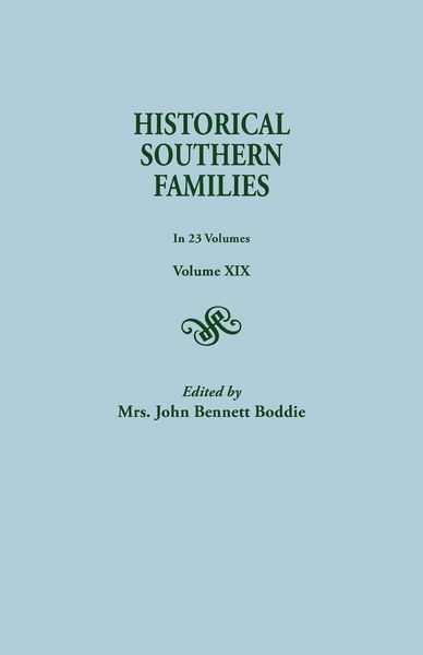 Produktbild: Historical Southern Families. in 23 Volumes. Volume XIX