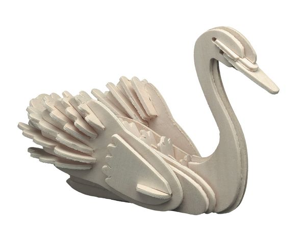 Produktbild: PEBARO 852/4 - Holzbausatz Schwan, 38 Teile, Holzkonstruktion zum Zusammenstecken