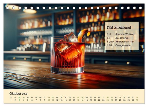 Produktbild: Cocktail-Klassiker (Tischkalender 2026 DIN A5 quer), CALVENDO Monatskalender