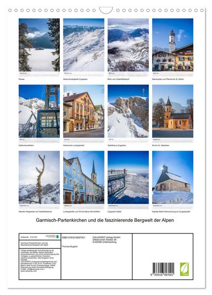 Produktbild: Garmisch-Partenkirchen und die faszinierende Bergwelt der Alpen (Wandkalender 2026 DIN A3 hoch), CALVENDO Monatskalender