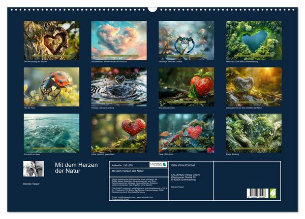 Produktbild: Mit dem Herzen der Natur (Wandkalender 2026 DIN A2 quer), CALVENDO Monatskalender