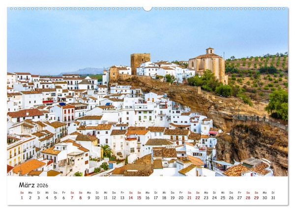 Produktbild: Andalusien - Wei&szlig;e D&ouml;rfer und wilde Natur (hochwertiger Premium Wandkalender 2026 DIN A2 quer), Kunstdruck in Hochglanz