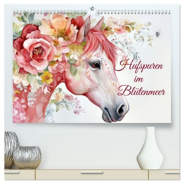Produktbild: Hufspuren im Bl&uuml;tenmeer (hochwertiger Premium Wandkalender 2026 DIN A2 quer), Kunstdruck in Hochglanz
