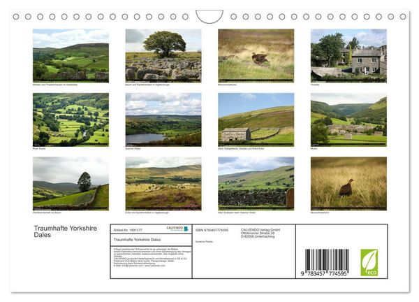 Produktbild: Traumhafte Yorkshire Dales (Wandkalender 2026 DIN A4 quer), CALVENDO Monatskalender