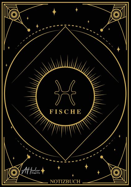 Produktbild: Edles Notizbuch Sternzeichen Fische | Designed by Alfred Herler