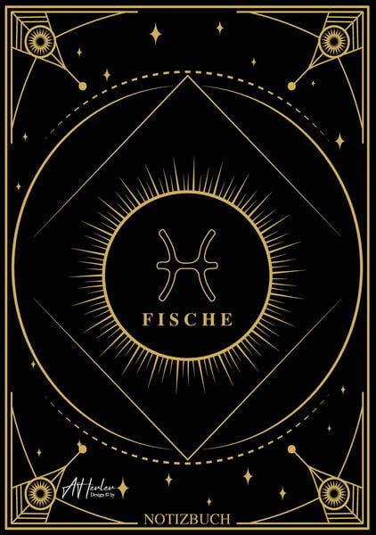 Produktbild: Edles Notizbuch Sternzeichen Fische | Designed by Alfred Herler
