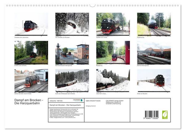 Produktbild: Dampf am Brocken - Die Harzquerbahn (hochwertiger Premium Wandkalender 2026 DIN A2 quer), Kunstdruck in Hochglanz