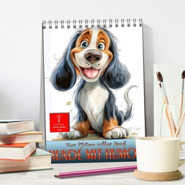Produktbild: Hunde mit Humor (Tischkalender 2026 DIN A5 hoch), CALVENDO Monatskalender
