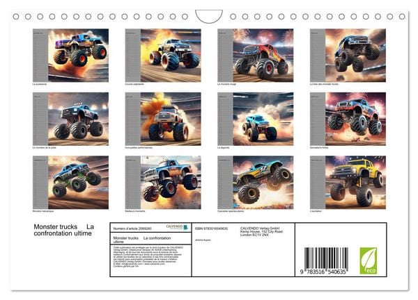 Produktbild: Monster trucks La confrontation ultime (Calendrier mural 2026 DIN A4 vertical), CALVENDO calendrier mensuel