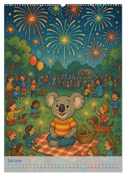 Produktbild: Koalas Wimmelwelt ein Jahr voller Wimmelspass! (hochwertiger Premium Wandkalender 2026 DIN A2 hoch), Kunstdruck in Hochglanz