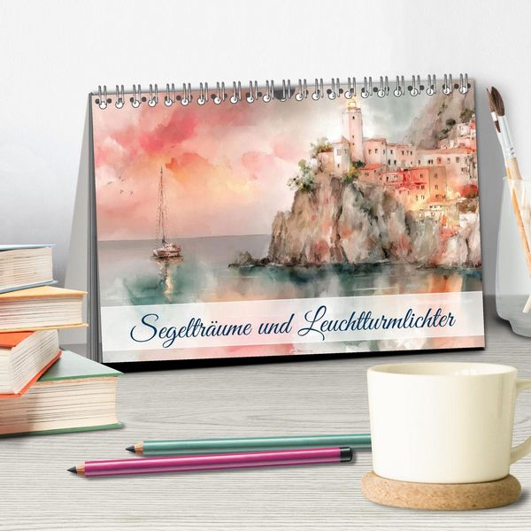 Produktbild: Segeltr&auml;ume und Leuchtturmlichter (Tischkalender 2026 DIN A5 quer), CALVENDO Monatskalender