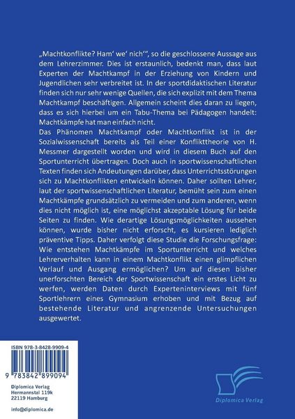 Produktbild: Machtkonflikt im Sportunterricht: Eine Fallstudie &uuml;ber Ursachen, Strategien und Folgen