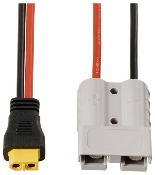 Produktbild: TRU COMPONENTS 50A Akkuanschluss an XT60-Kabel 0,5m TC-13619308 Schwarz, Rot Inhalt: 1St.