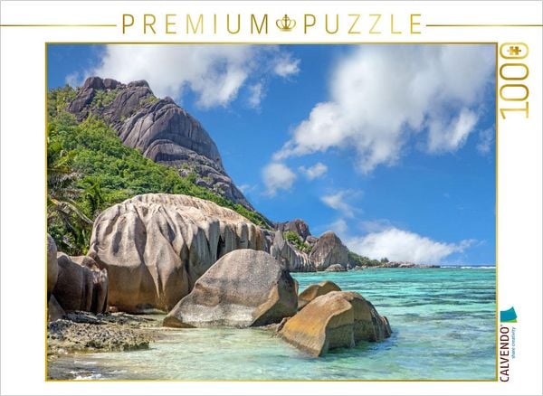 Produktbild: CALVENDO Puzzle Traumstrand Anse Source d'Argent auf La Digue | 1000 Teile Lege-Gr&ouml;&szlig;e 64x48cm Foto-Puzzle f&uuml;r gl&uuml;ckliche Stunden