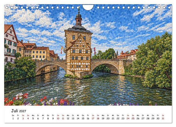 Produktbild: Deutschland als Mosaik. Stadt f&uuml;r Stadt ein Kunstwerk (Wandkalender 2027 DIN A4 quer), CALVENDO Monatskalender