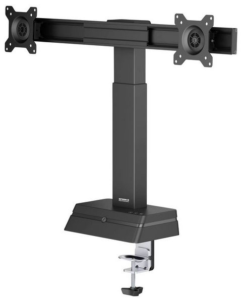 Produktbild: SpeaKa Professional Monitor-Standfu&szlig; SP-EMS-100 2 Display(s) 43,2 cm (17") - 68,6 cm (27") Motorisiert, H&ouml;henverstellbar, Hochformat, Querformat