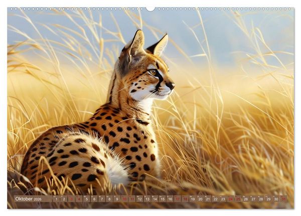Produktbild: Wenn die wilden Katzen leise durch ihr Revier streifen (Wandkalender 2026 DIN A2 quer), CALVENDO Monatskalender