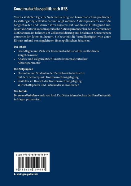 Produktbild: Konzernabschlusspolitik nach IFRS