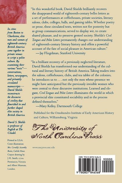 Produktbild: Civil Tongues and Polite Letters in British America
