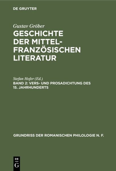 Produktbild: Vers- und Prosadichtung des 15. Jahrhunderts