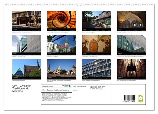 Produktbild: Ulm &ndash; Zwischen Tradition und Moderne (hochwertiger Premium Wandkalender 2026 DIN A2 quer), Kunstdruck in Hochglanz