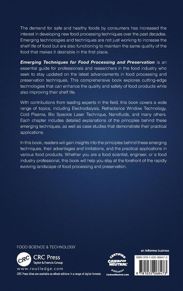 Produktbild: Emerging Techniques for Food Processing and Preservation