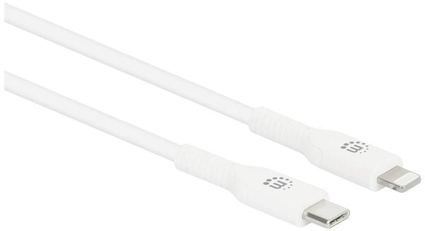 Manhattan USB-Kabel USB-C® Stecker, Apple Lightning Stecker 0.50m Weiß 394505