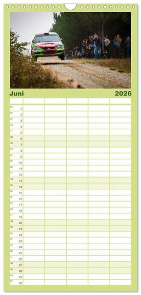 Produktbild: Familienplaner 2026 - Rallye Faszination 2026 mit 5 Spalten (Wandkalender, 21 x 45 cm) CALVENDO