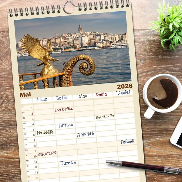 Produktbild: Familienplaner 2026 - T&uuml;rkei - Istanbul mit 5 Spalten (Wandkalender, 21 x 45 cm) CALVENDO