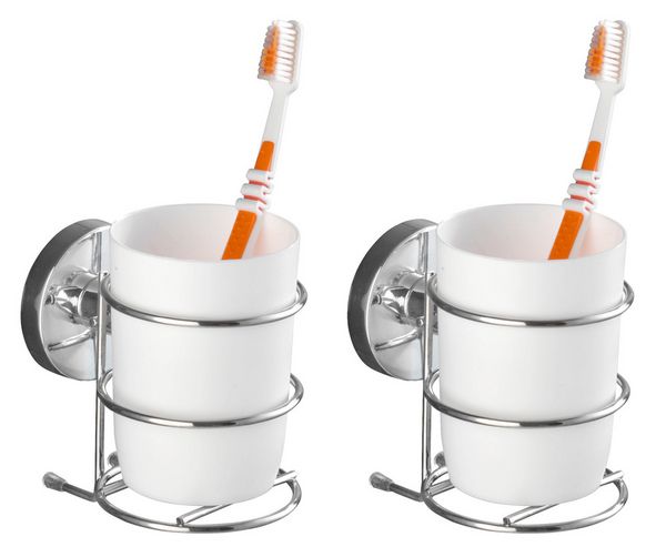 Wenko Vacuum-Loc Wand Zahnputzbecher Milazzo 2er Set