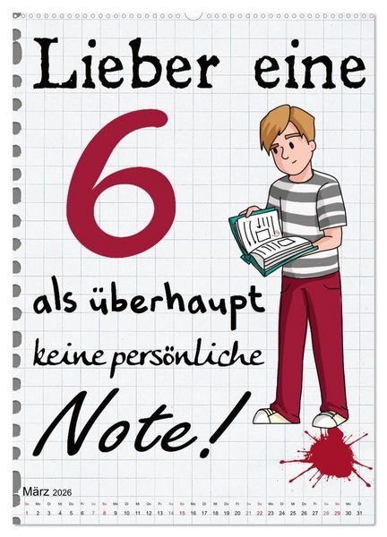 Produktbild: Sch&uuml;ler-Spr&uuml;che (Wandkalender 2026 DIN A2 hoch), CALVENDO Monatskalender