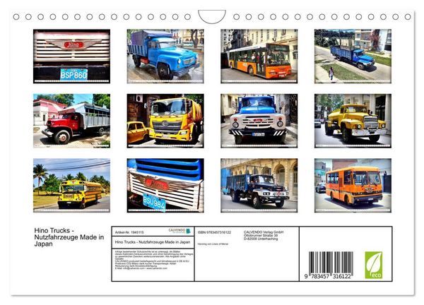 Produktbild: Hino Trucks - Nutzfahrzeuge Made in Japan (Wandkalender 2026 DIN A4 quer), CALVENDO Monatskalender