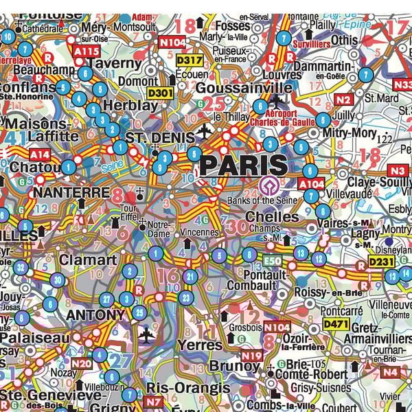 Frankreich 1 : 800 000 Strassenkarte